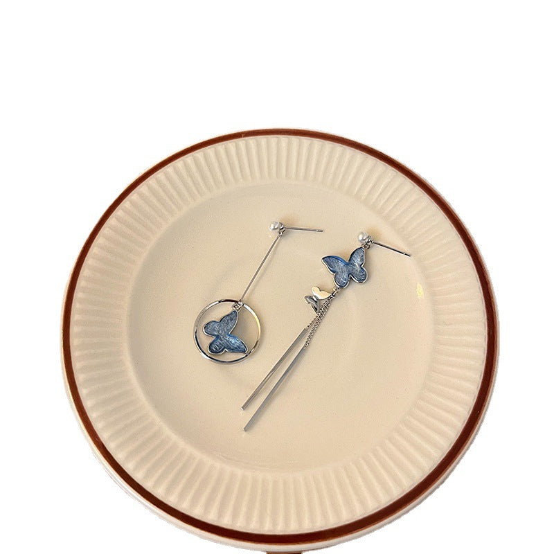 Wholesale Blue Butterfly Alloy Earrings